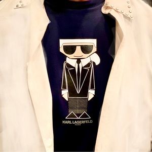 KARL LAGERFELD BLACK T-SHIRT New with tags (KARL JACKET TEE)